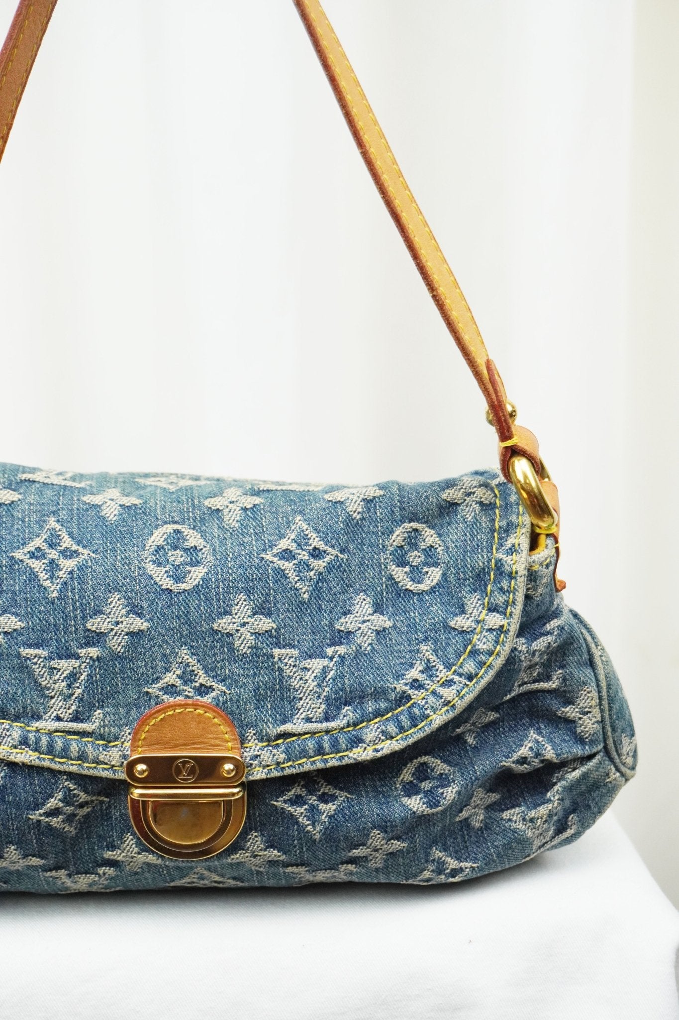 Louis Vuitton Pleaty Denim Bag - Jade Vintage