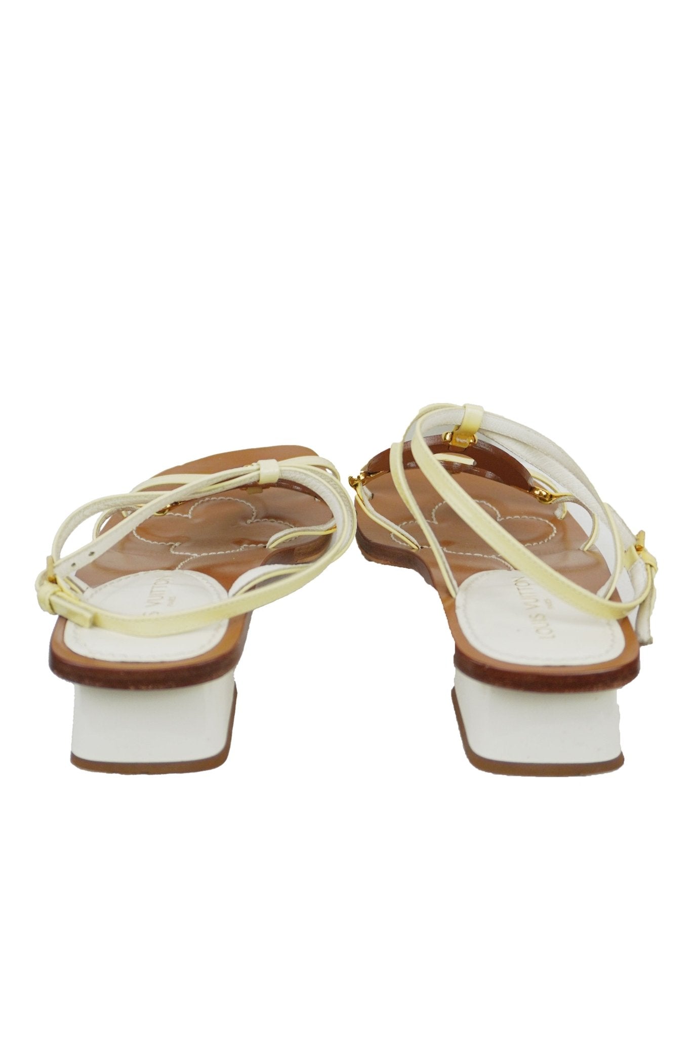 Louis Vuitton Strappy Patent Leather Sandals / Size 37 - Jade Vintage
