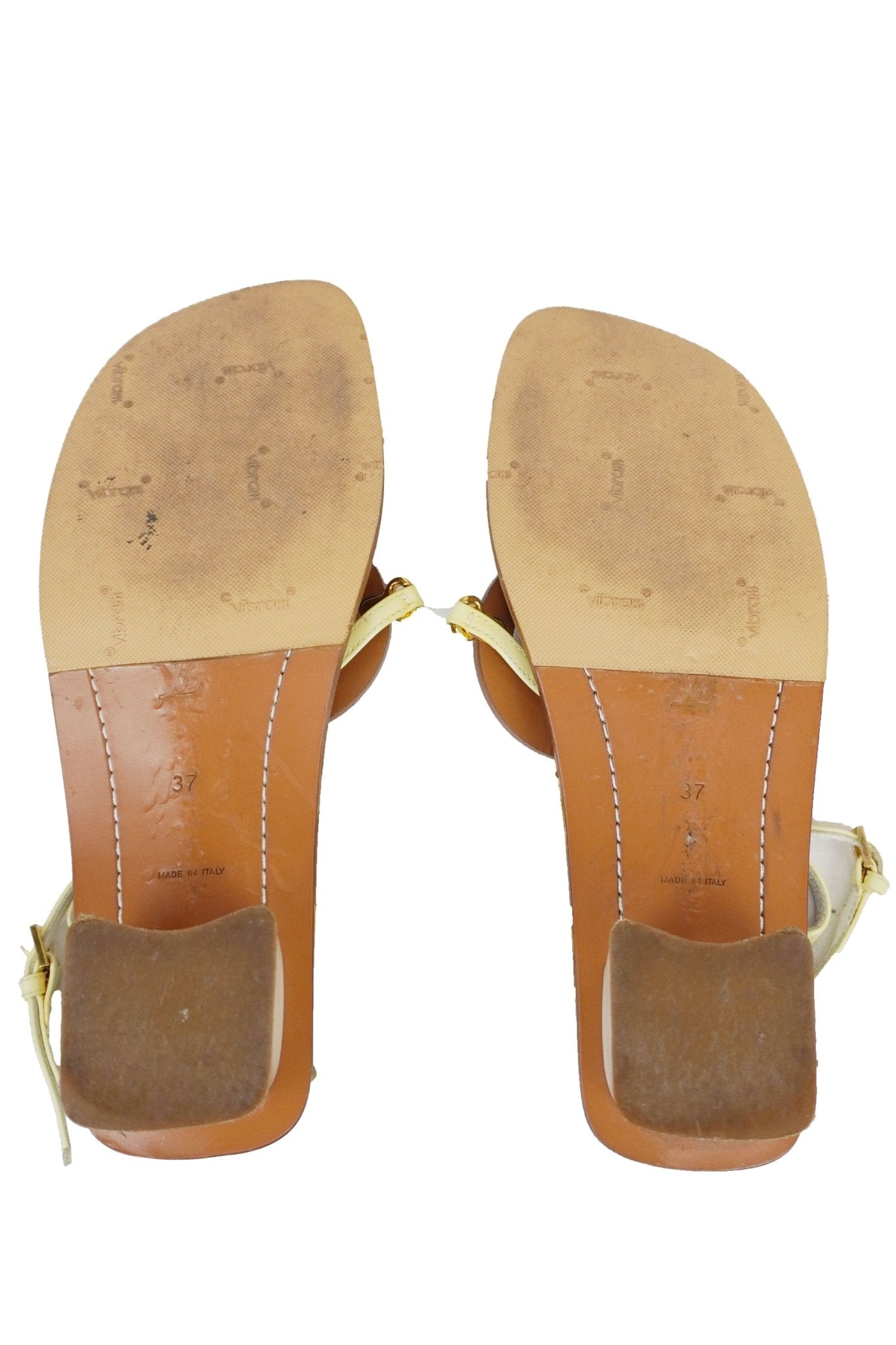 Louis Vuitton Strappy Patent Leather Sandals / Size 37 - Jade Vintage