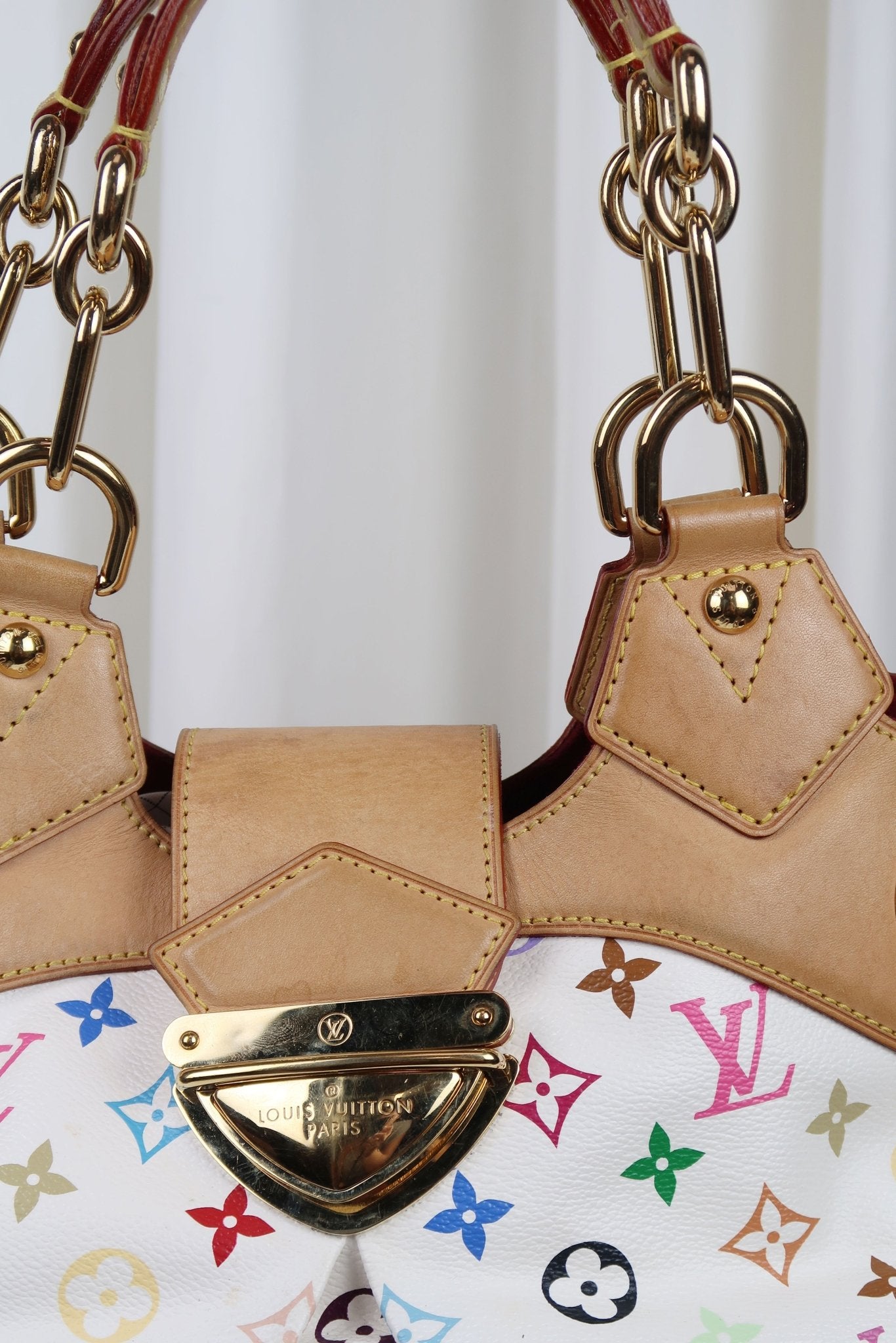 Louis Vuitton White Multicolour Monogram Canvas Ursula Bag - Jade Vintage