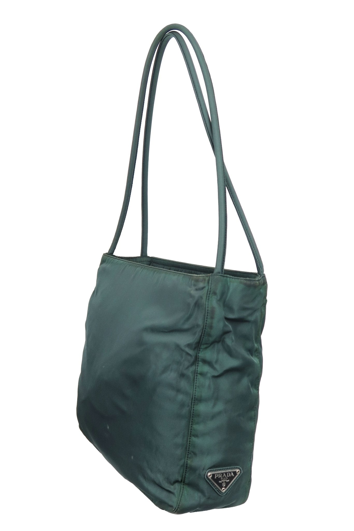 Prada Khaki Nylon Shoulder Bag - Jade Vintage