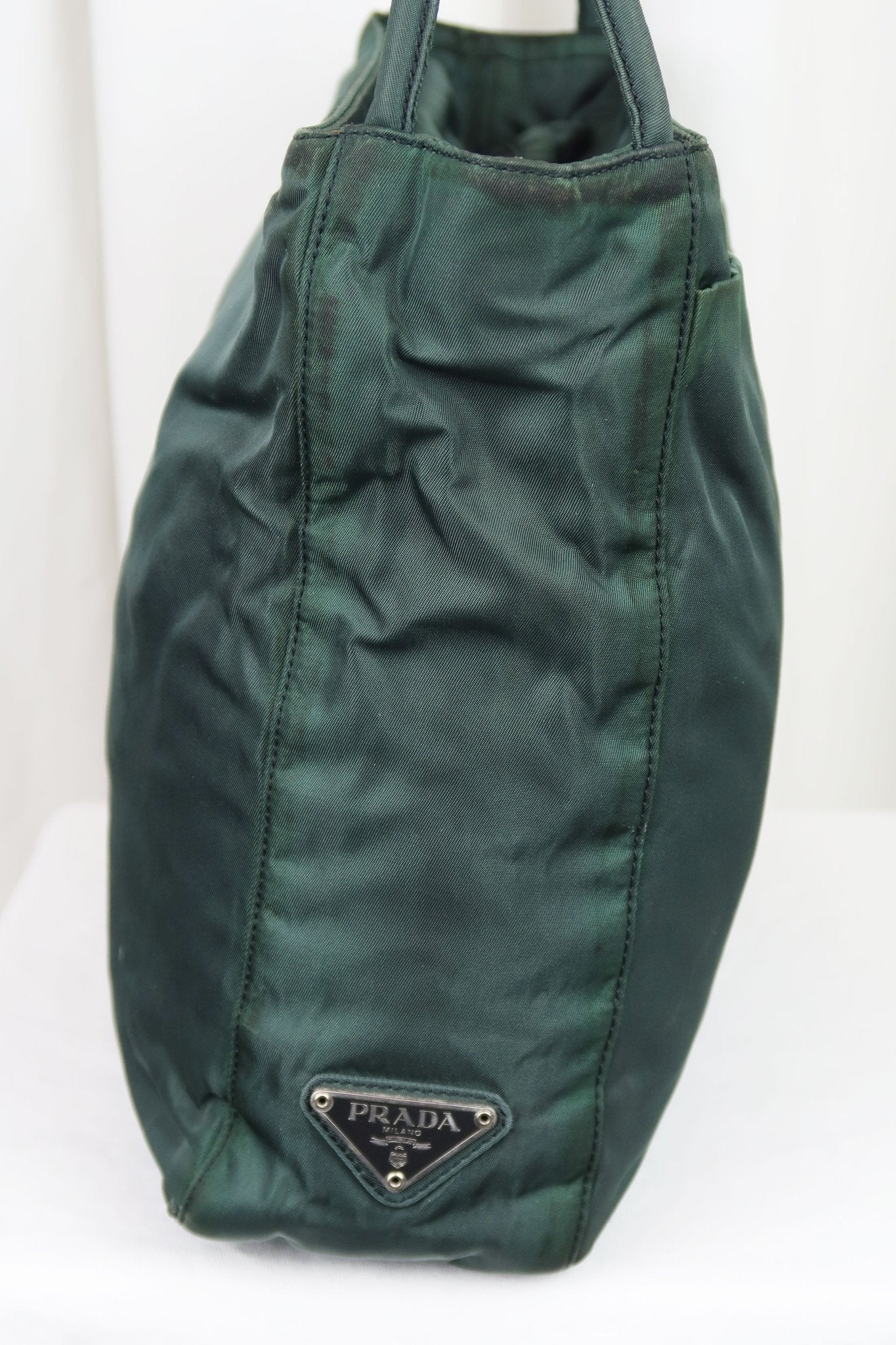 Prada Khaki Nylon Shoulder Bag - Jade Vintage