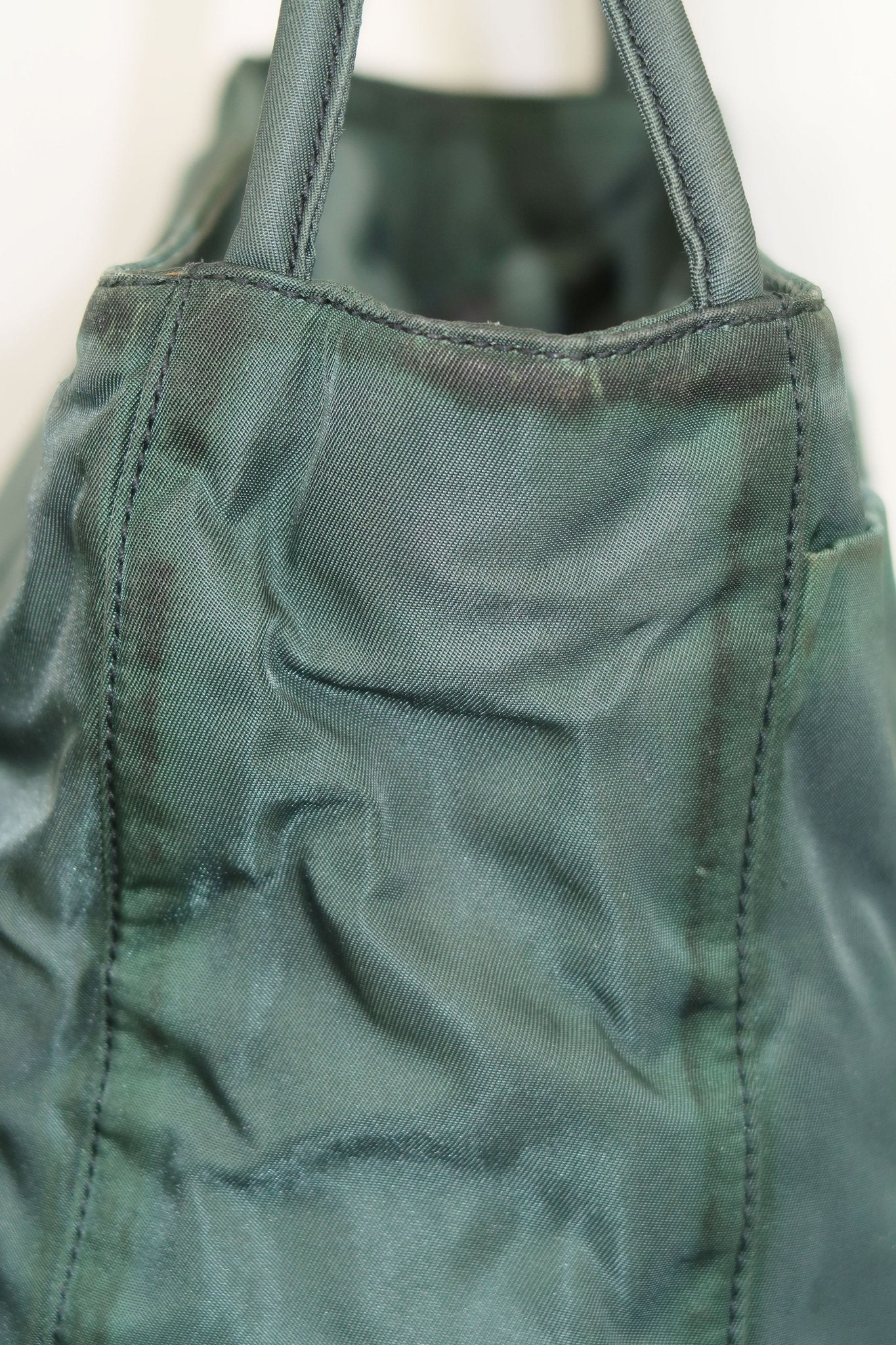 Prada Khaki Nylon Shoulder Bag - Jade Vintage