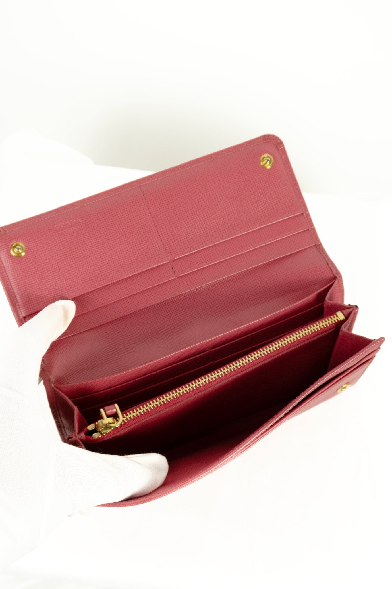 Prada Saffiano Lux Leather Continental Wallet - Jade Vintage