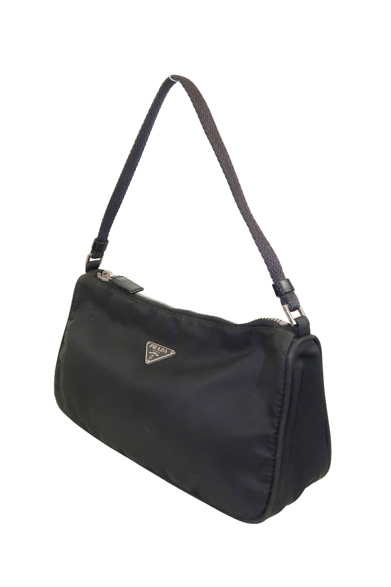 Prada Tessuto Nylon Pochette Bag Black - Jade Vintage