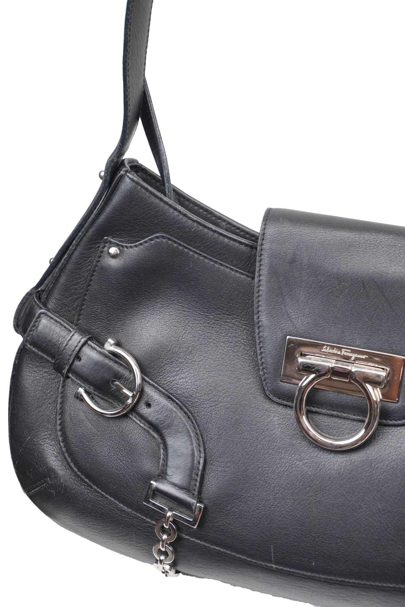 Salvatore Ferragamo Gancini Shoulder Bag - Jade Vintage