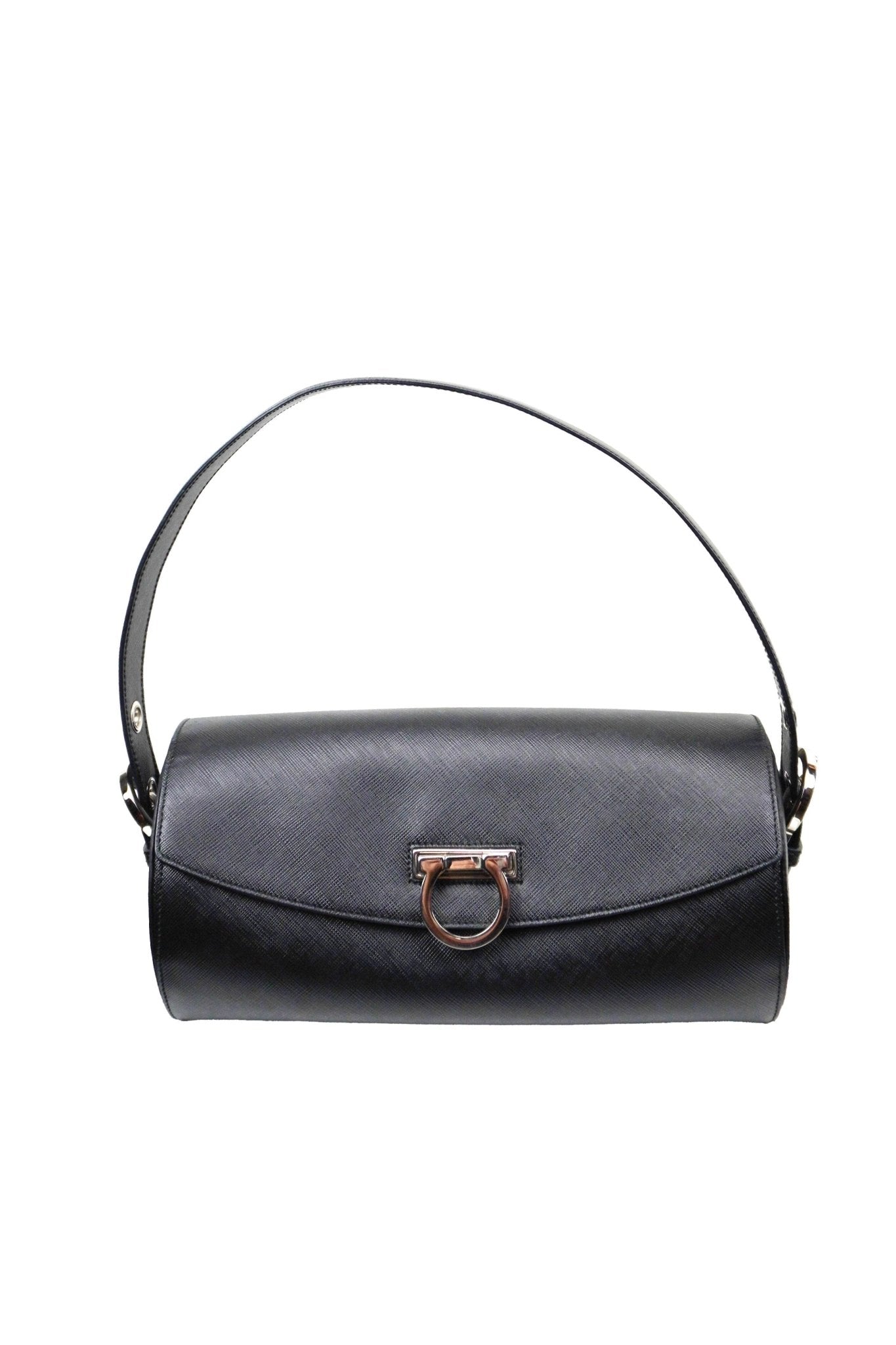 Salvatore Ferragamo Saffiano Leather Barrel Bag - Jade Vintage