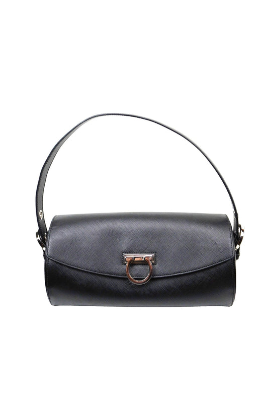 Salvatore Ferragamo Saffiano Leather Barrel Bag - Jade Vintage