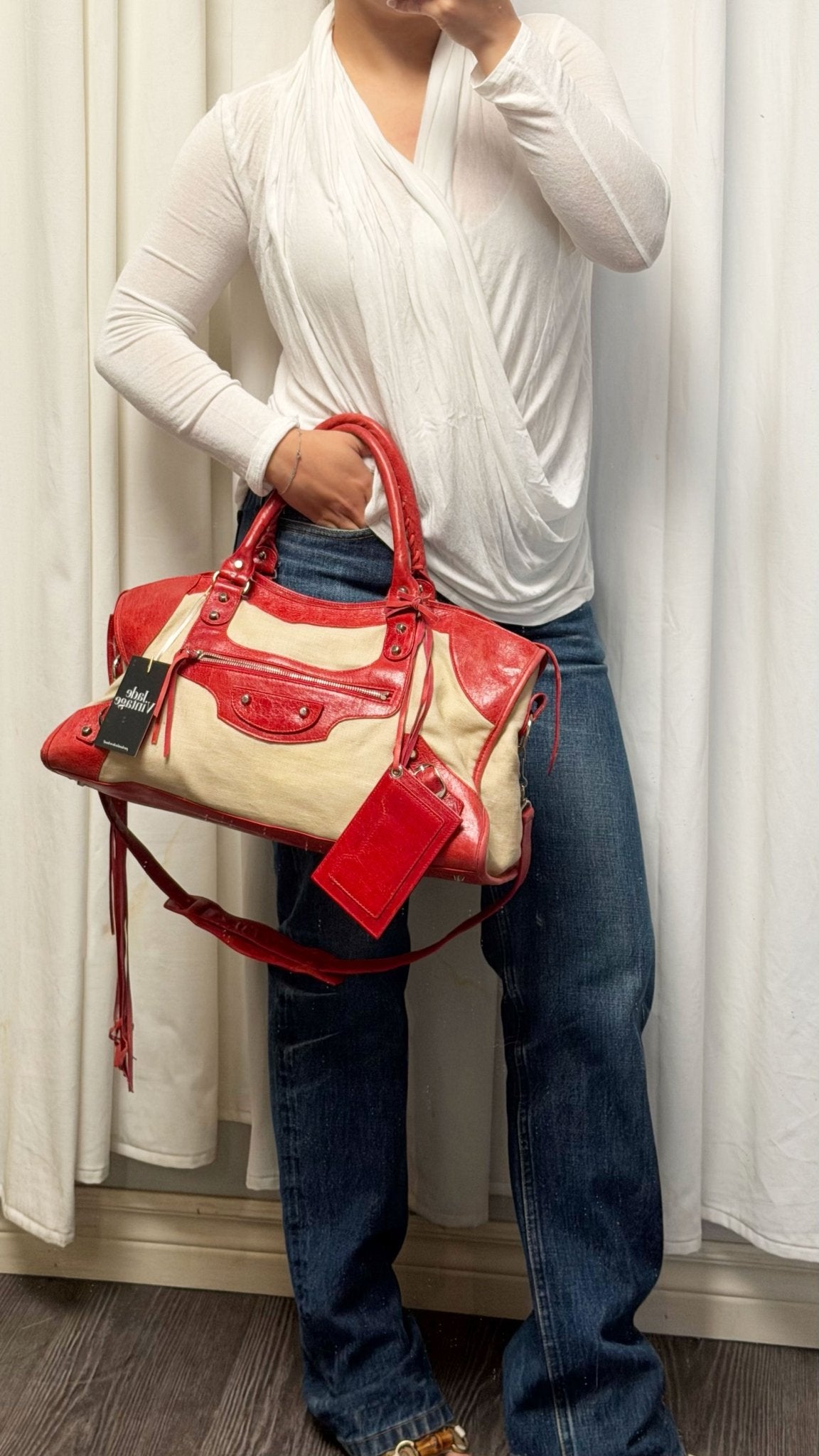 2007 Balenciaga Linen Chevre Part Time Bag - Jade Vintage