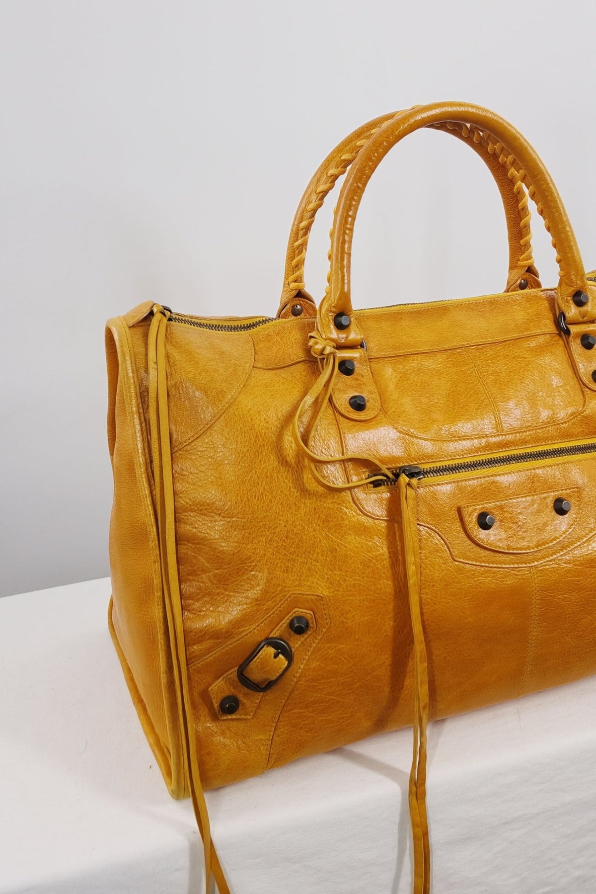 2007 Balenciaga Yellow Work Tote - Jade Vintage