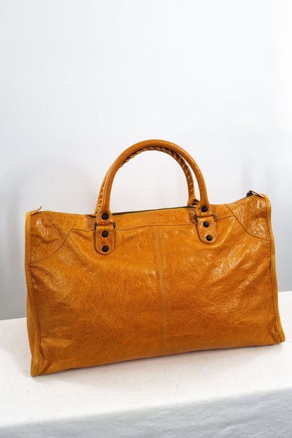 2007 Balenciaga Yellow Work Tote - Jade Vintage
