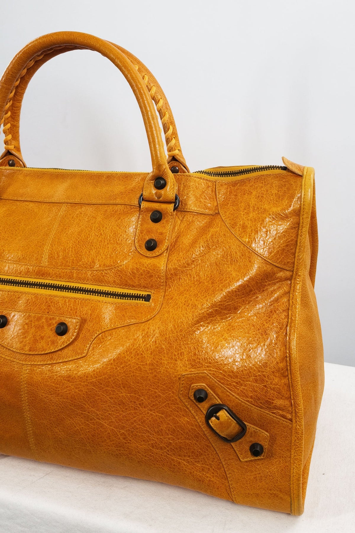 2007 Balenciaga Yellow Work Tote - Jade Vintage