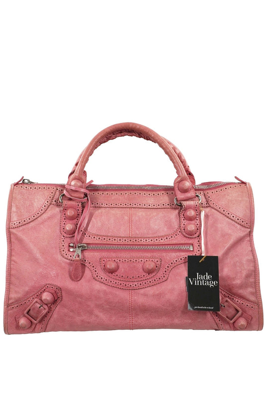 2009 Balenciaga Framboise Pink Work Tote Giant 21 Leather Brogues - Jade Vintage