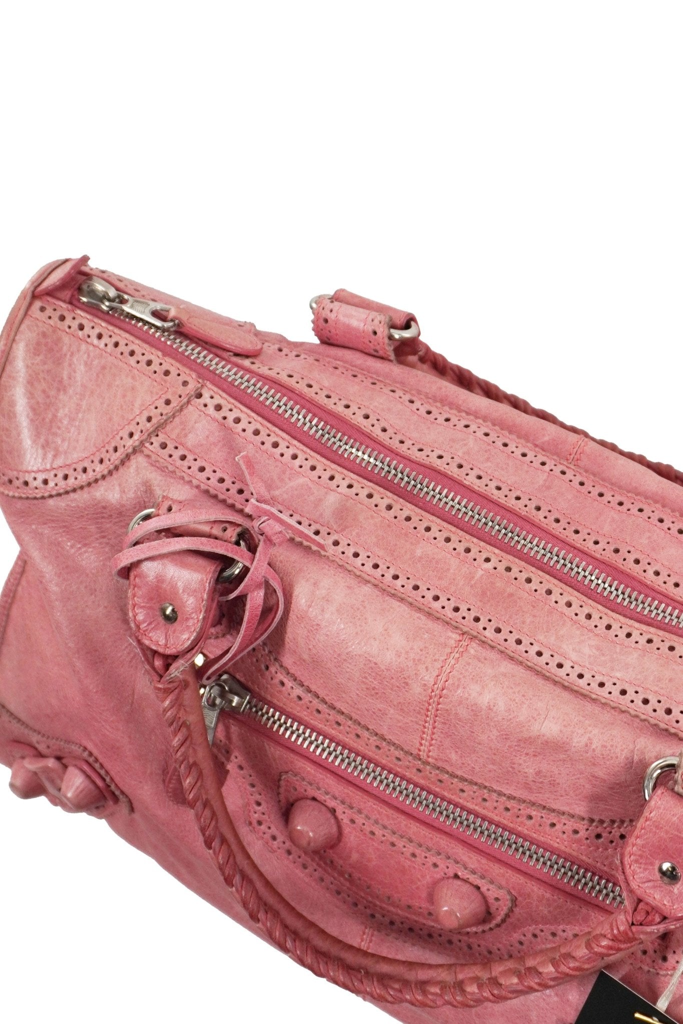 2009 Balenciaga Framboise Pink Work Tote Giant 21 Leather Brogues - Jade Vintage