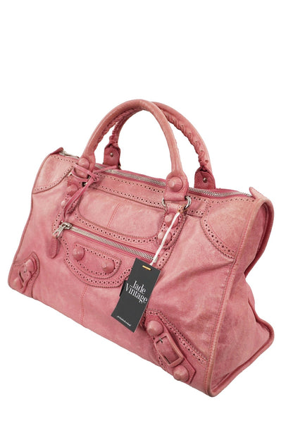 2009 Balenciaga Framboise Pink Work Tote Giant 21 Leather Brogues - Jade Vintage