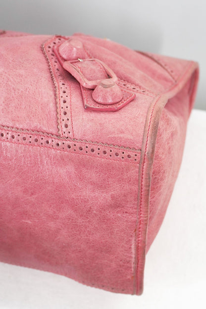 2009 Balenciaga Framboise Pink Work Tote Giant 21 Leather Brogues - Jade Vintage