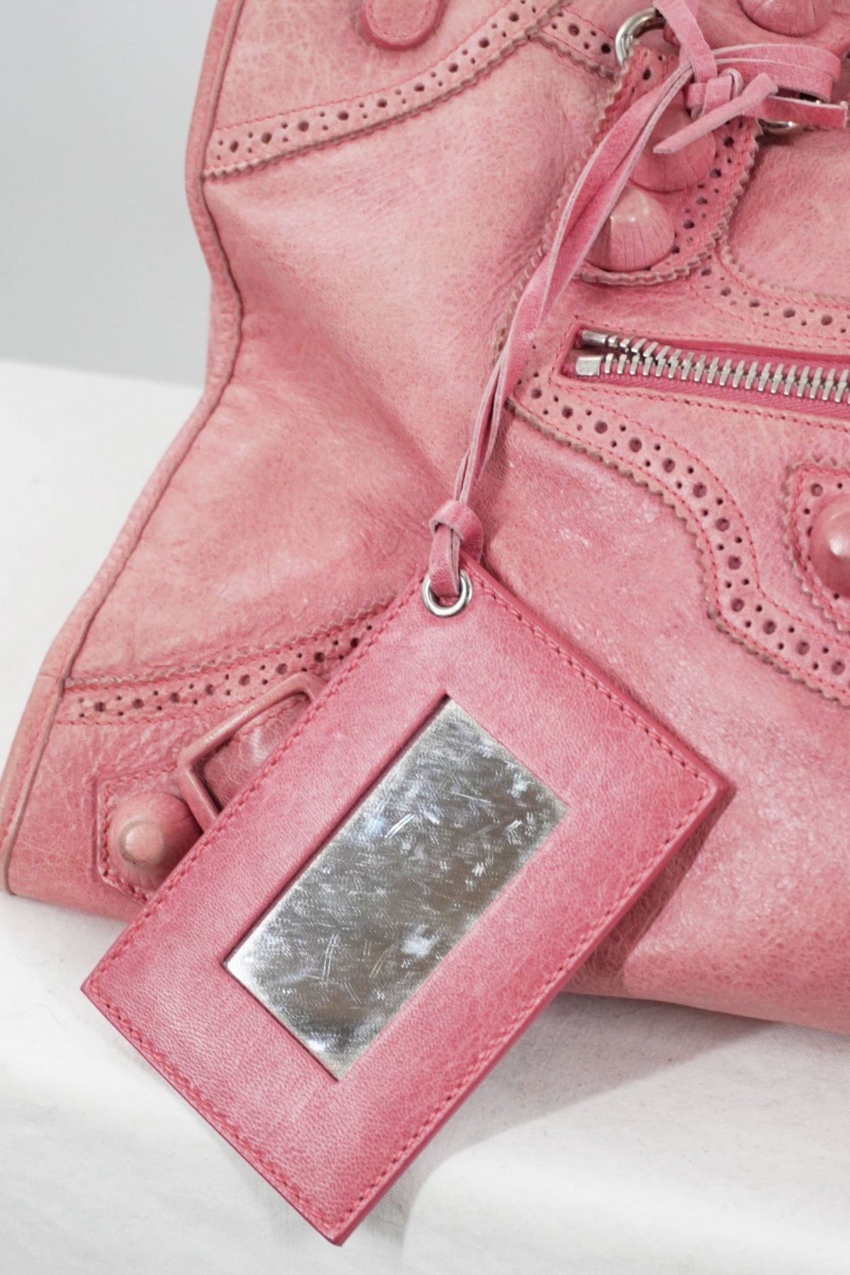2009 Balenciaga Framboise Pink Work Tote Giant 21 Leather Brogues - Jade Vintage