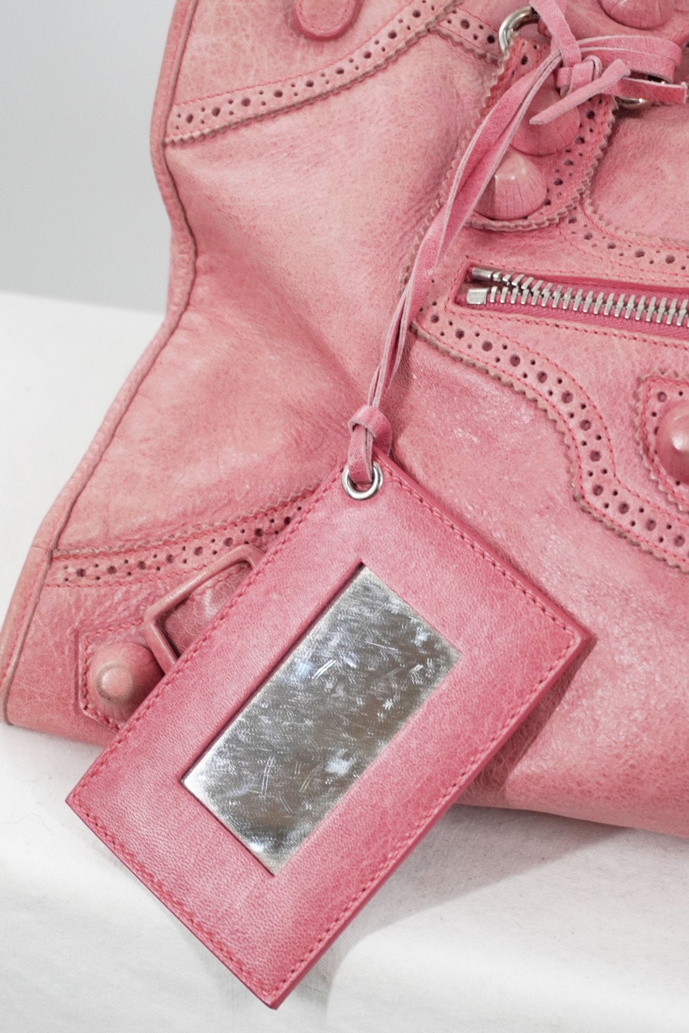 2009 Balenciaga Framboise Pink Work Tote Giant 21 Leather Brogues - Jade Vintage