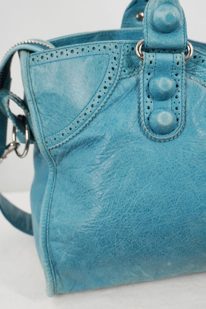 2009 Balenciaga Turquoise Part Time Bag Brogues Giant 21 Leather Hardware - Jade Vintage