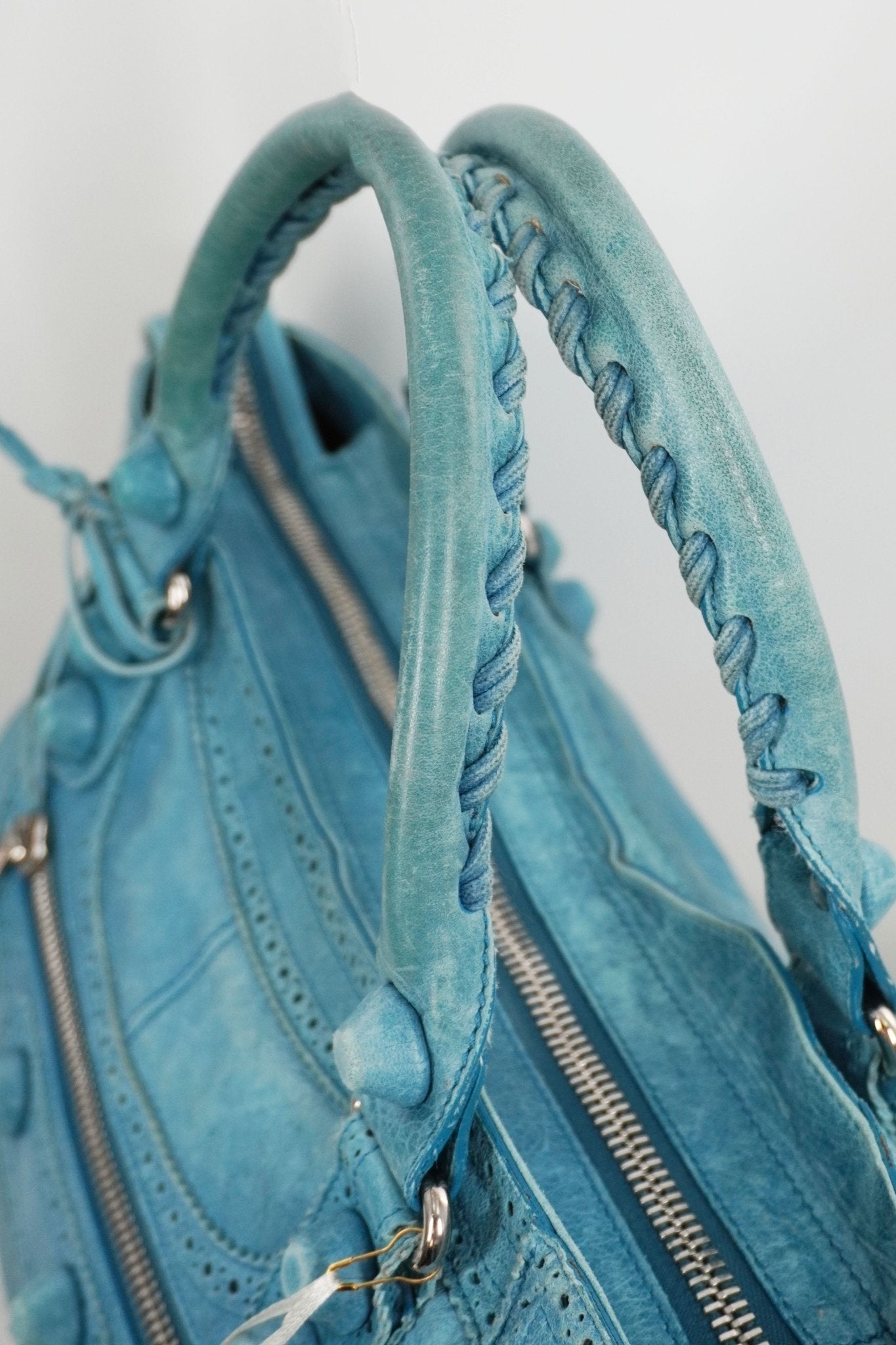 2009 Balenciaga Turquoise Part Time Bag Brogues Giant 21 Leather Hardware - Jade Vintage