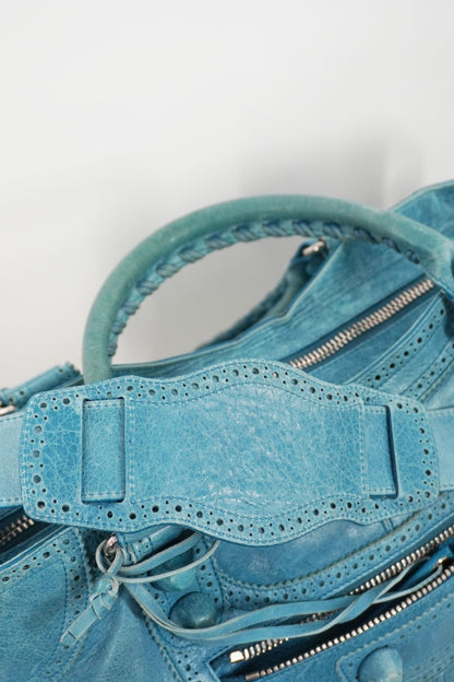 2009 Balenciaga Turquoise Part Time Bag Brogues Giant 21 Leather Hardware - Jade Vintage