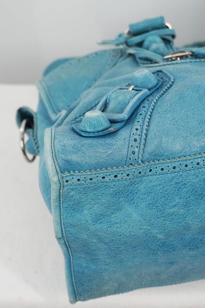 2009 Balenciaga Turquoise Part Time Bag Brogues Giant 21 Leather Hardware - Jade Vintage