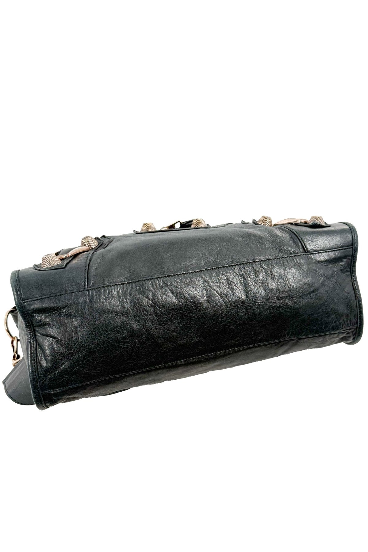 2011 Balenciaga Black Medium City Bag Giant 21 Rose Gold Hardware - Jade Vintage