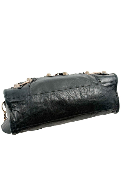 2011 Balenciaga Black Medium City Bag Giant 21 Rose Gold Hardware - Jade Vintage