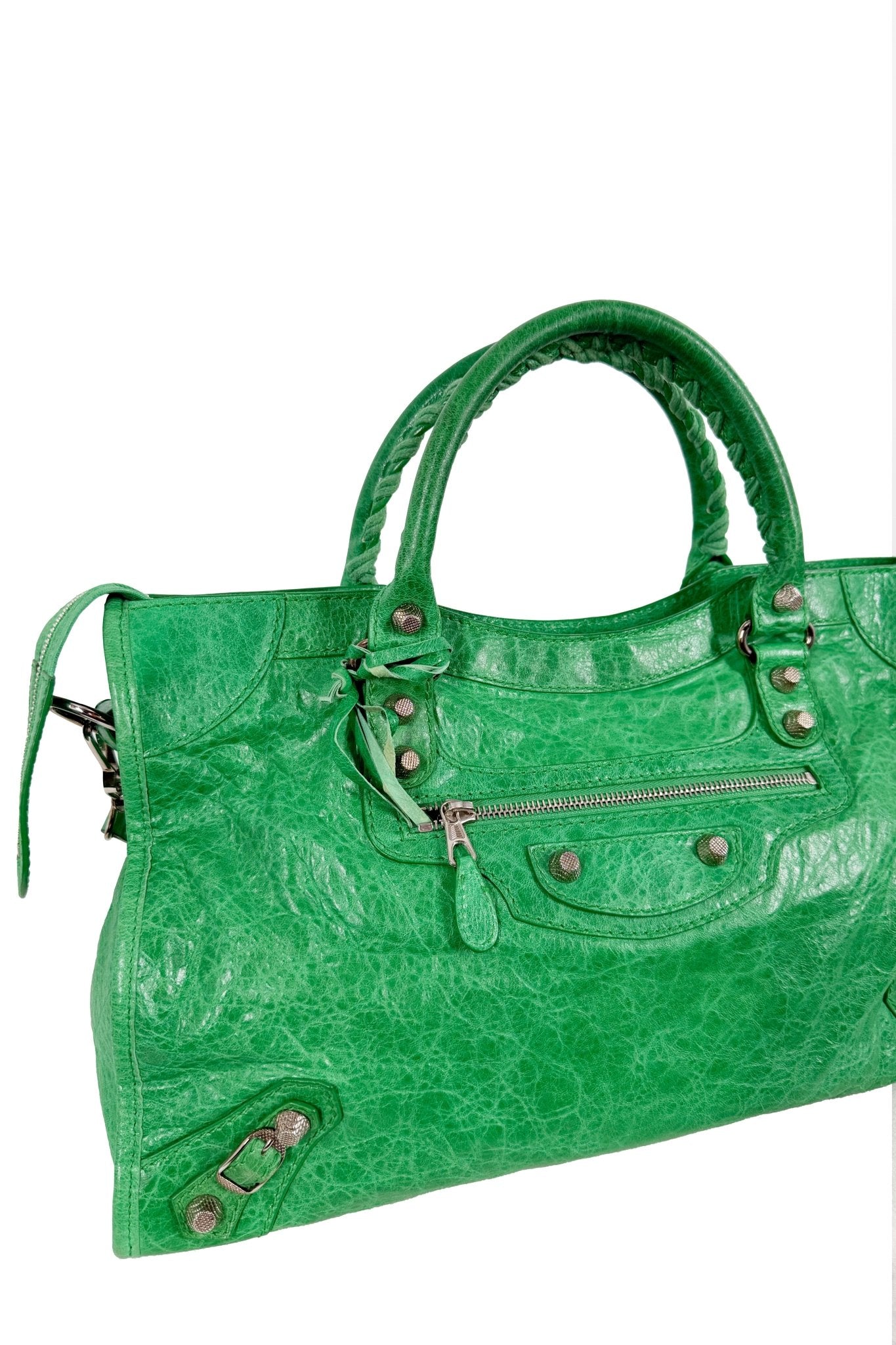 2012 Balenciaga Vert Poker City Bag Giant 12 Silver Hardware - Jade Vintage