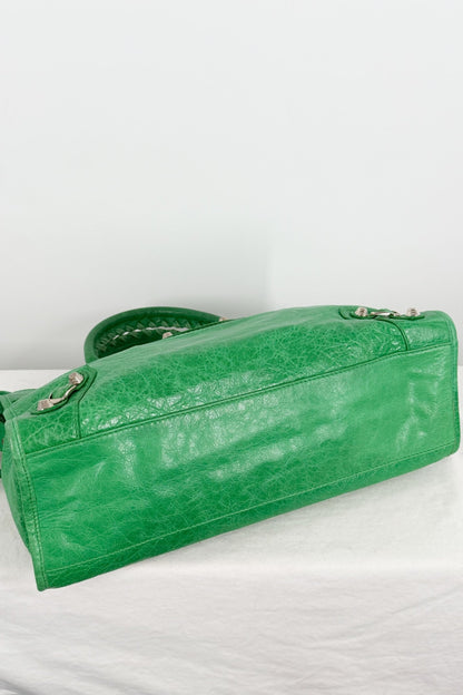 2012 Balenciaga Vert Poker City Bag Giant 12 Silver Hardware - Jade Vintage