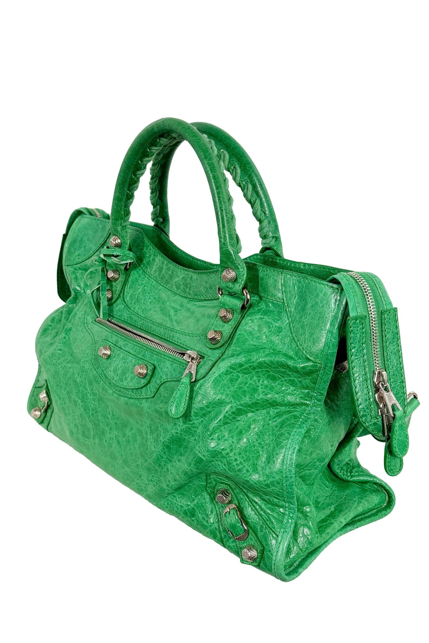 2012 Balenciaga Vert Poker City Bag Giant 12 Silver Hardware - Jade Vintage