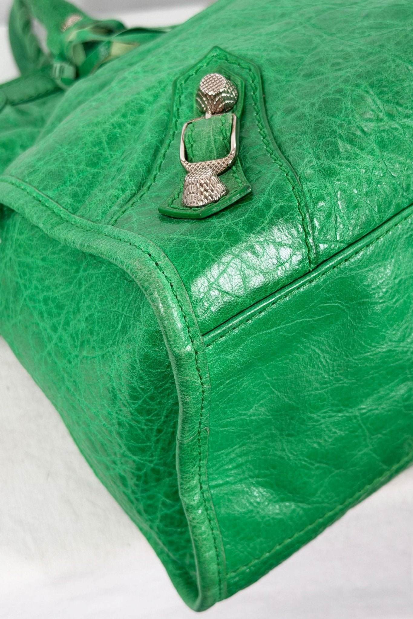 2012 Balenciaga Vert Poker City Bag Giant 12 Silver Hardware - Jade Vintage