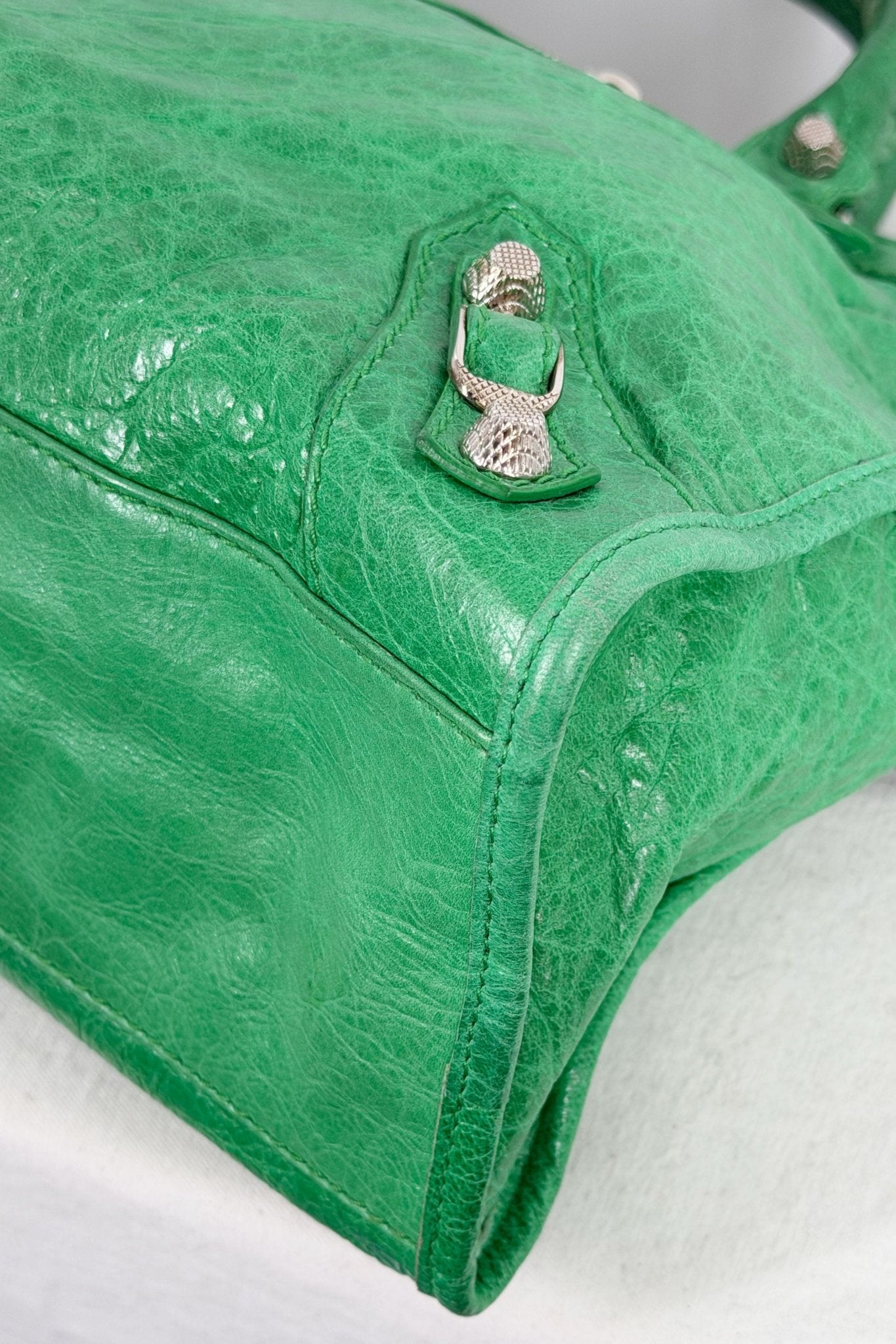 2012 Balenciaga Vert Poker City Bag Giant 12 Silver Hardware - Jade Vintage