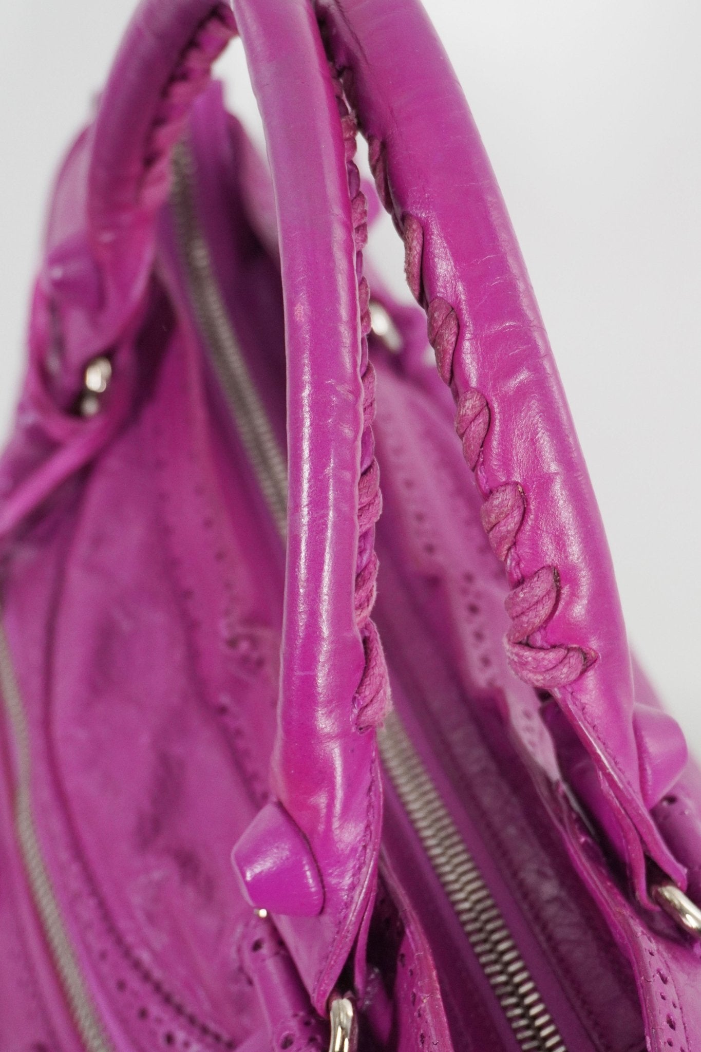 2013 Balenciaga City Bag Magenta Giant Brogues Hardware - Jade Vintage
