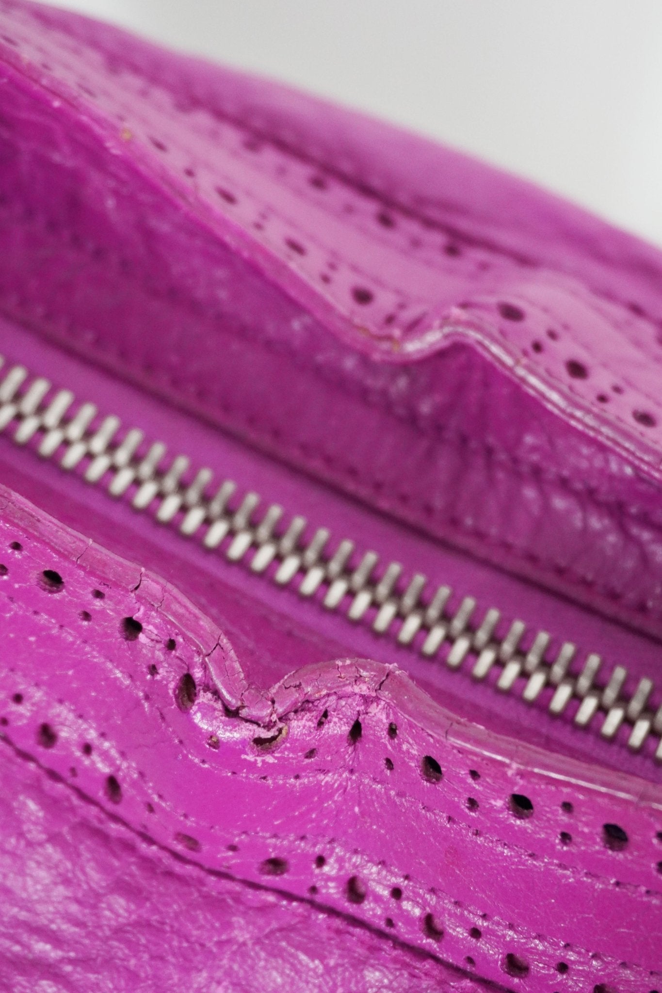 2013 Balenciaga City Bag Magenta Giant Brogues Hardware - Jade Vintage