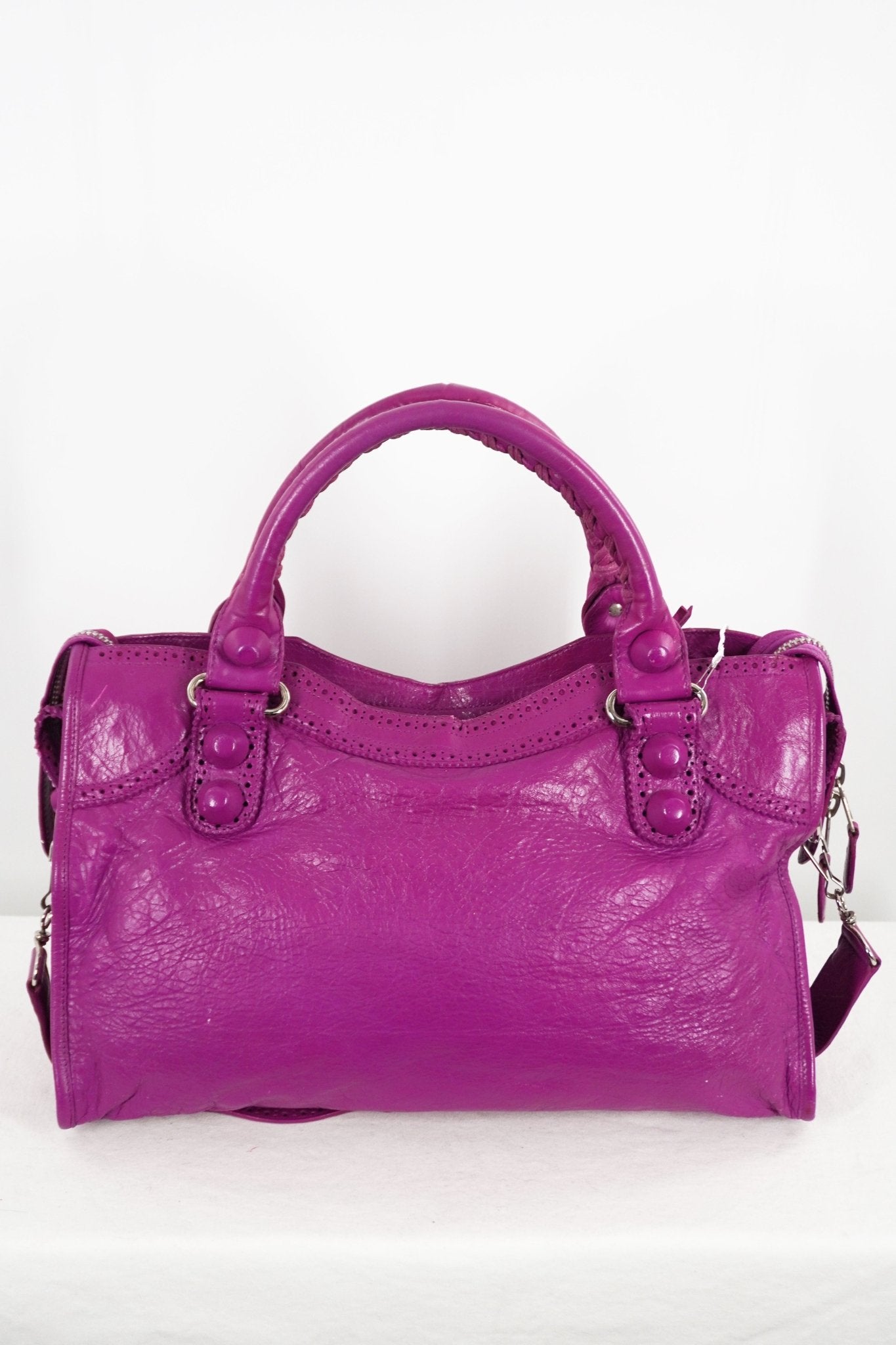 2013 Balenciaga City Bag Magenta Giant Brogues Hardware - Jade Vintage