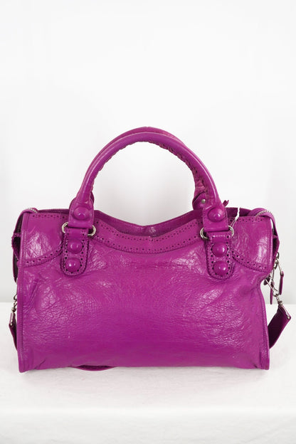 2013 Balenciaga City Bag Magenta Giant Brogues Hardware - Jade Vintage