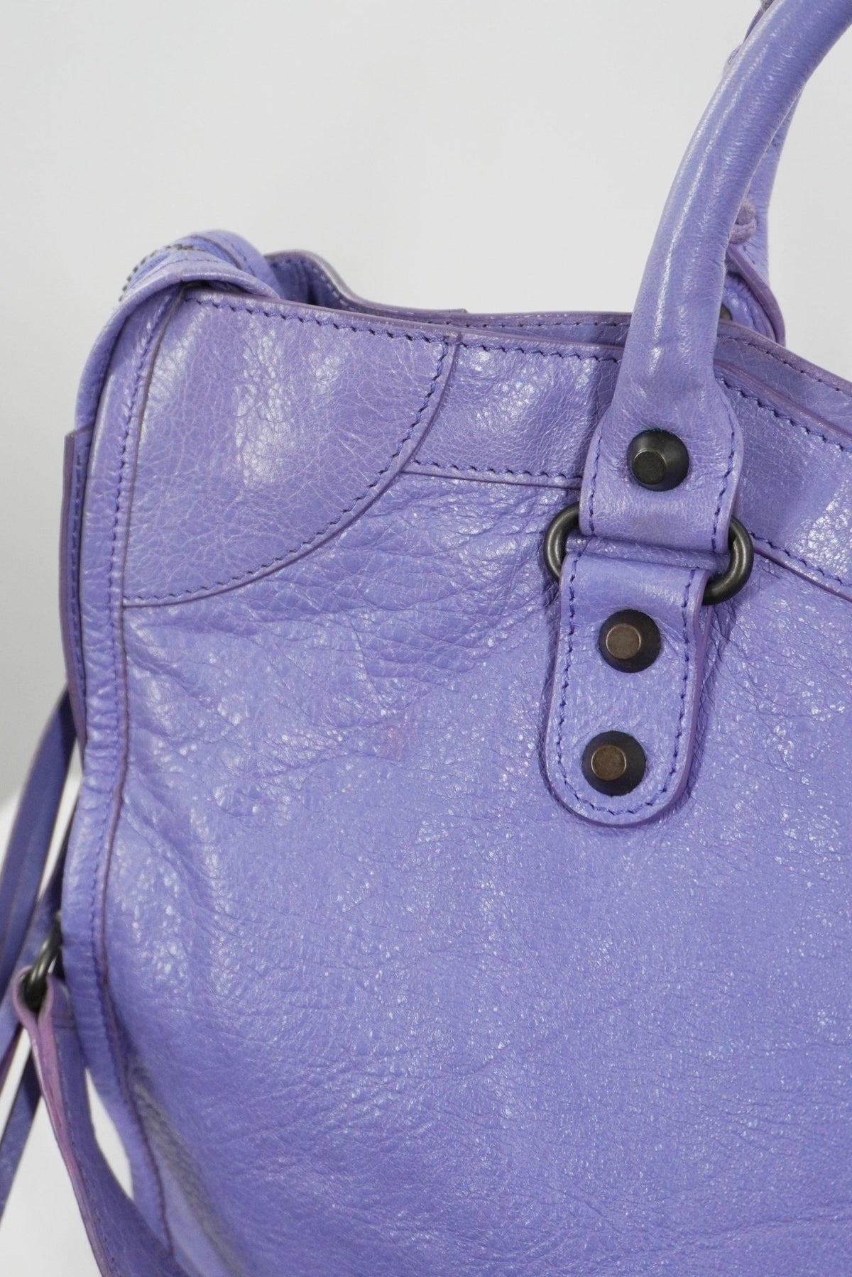 2013 Balenciaga Purple Mauve Medium City Bag Giant 12 Brass Hardware - Jade Vintage