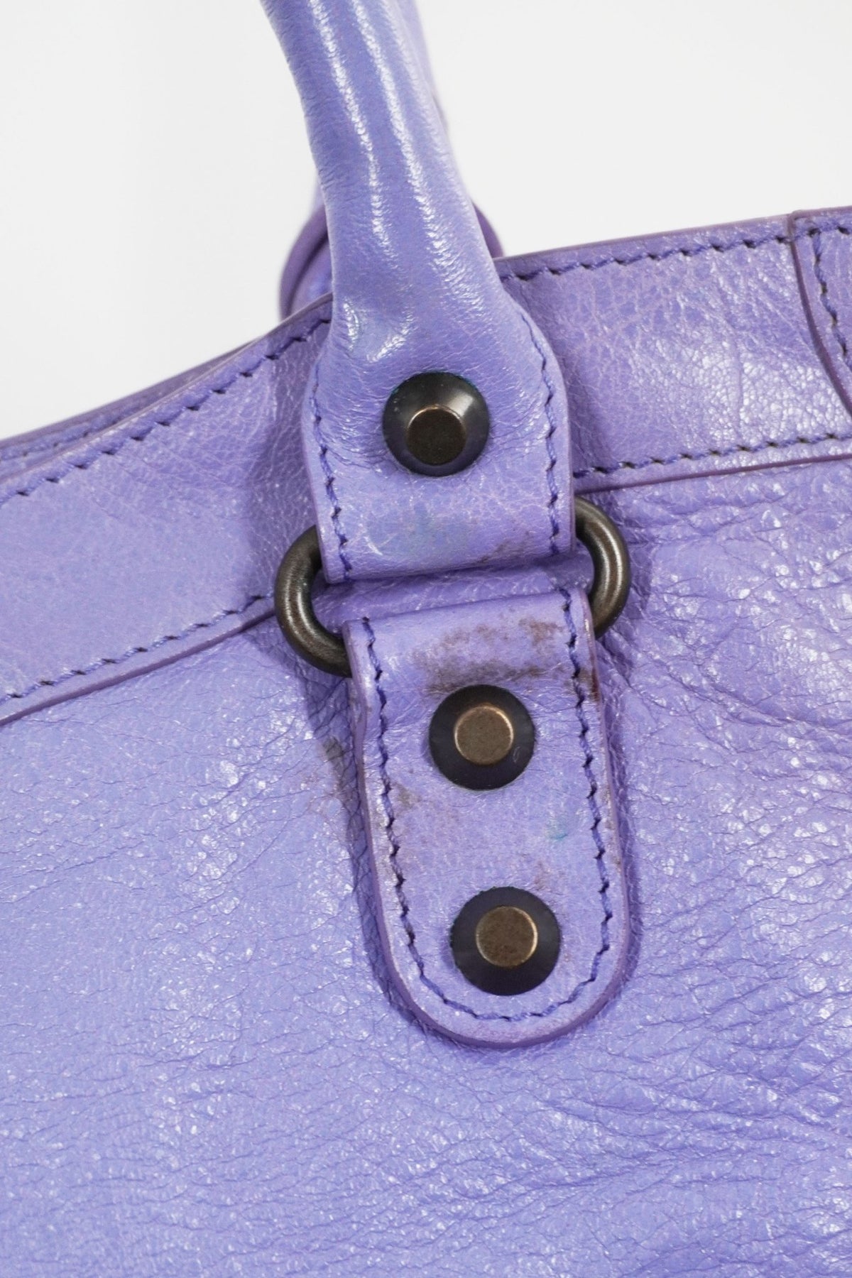 2013 Balenciaga Purple Mauve Medium City Bag Giant 12 Brass Hardware - Jade Vintage