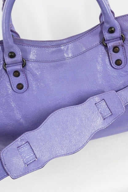 2013 Balenciaga Purple Mauve Medium City Bag Giant 12 Brass Hardware - Jade Vintage