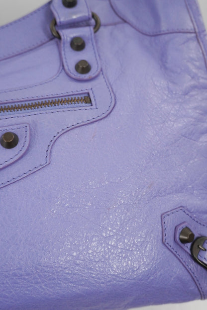 2013 Balenciaga Purple Mauve Medium City Bag Giant 12 Brass Hardware - Jade Vintage