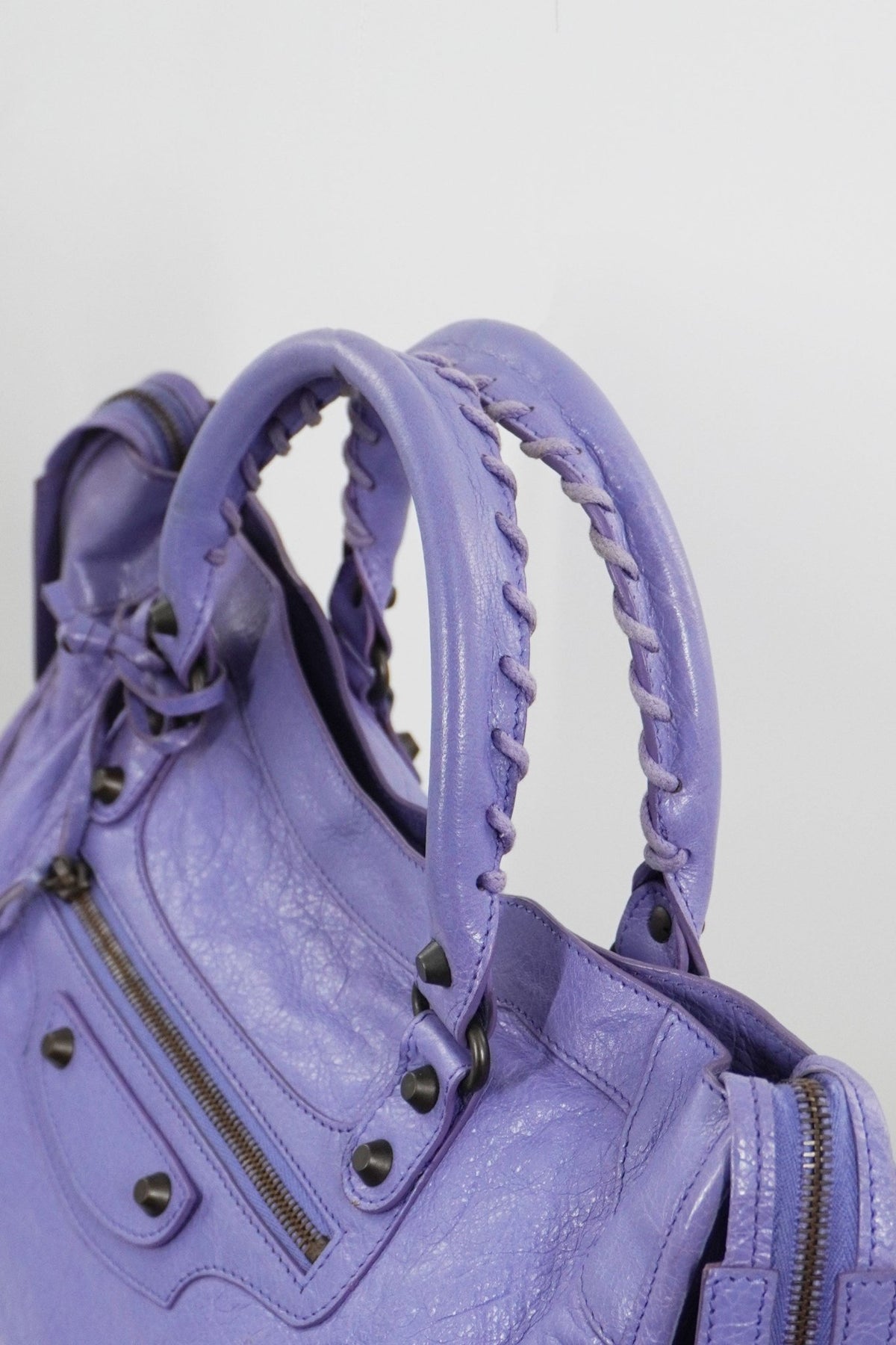 2013 Balenciaga Purple Mauve Medium City Bag Giant 12 Brass Hardware - Jade Vintage