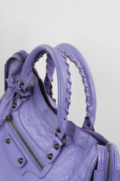 2013 Balenciaga Purple Mauve Medium City Bag Giant 12 Brass Hardware - Jade Vintage
