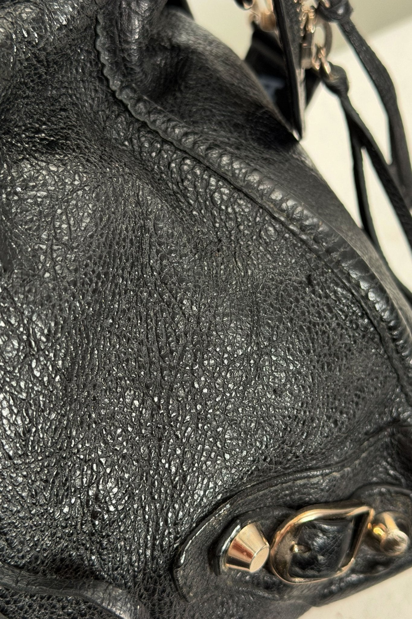 2018 Balenciaga City Bag Black G12 Silver Studs - Jade Vintage