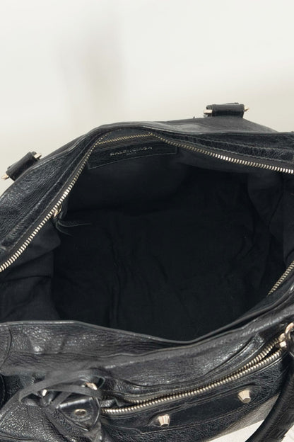 2018 Balenciaga City Bag Black G12 Silver Studs - Jade Vintage