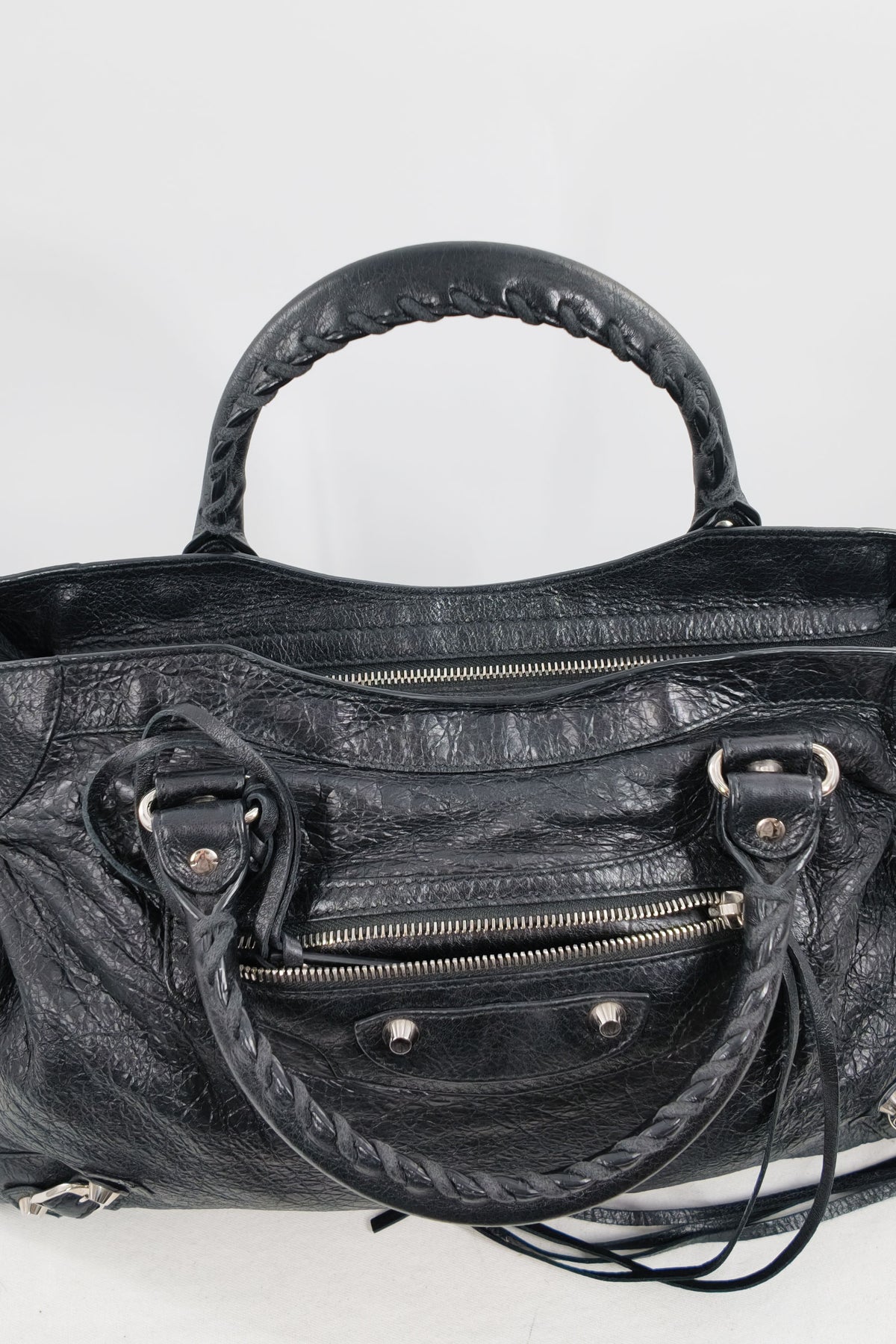 2017 Balenciaga Medium Black City Bag Silver Hardware