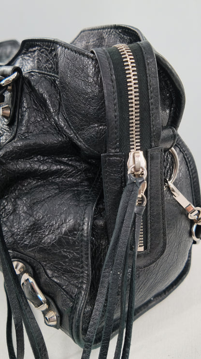 2017 Balenciaga Medium Black City Bag Silver Hardware