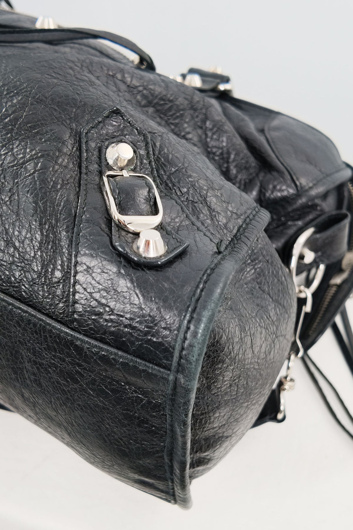2017 Balenciaga Medium Black City Bag Silver Hardware