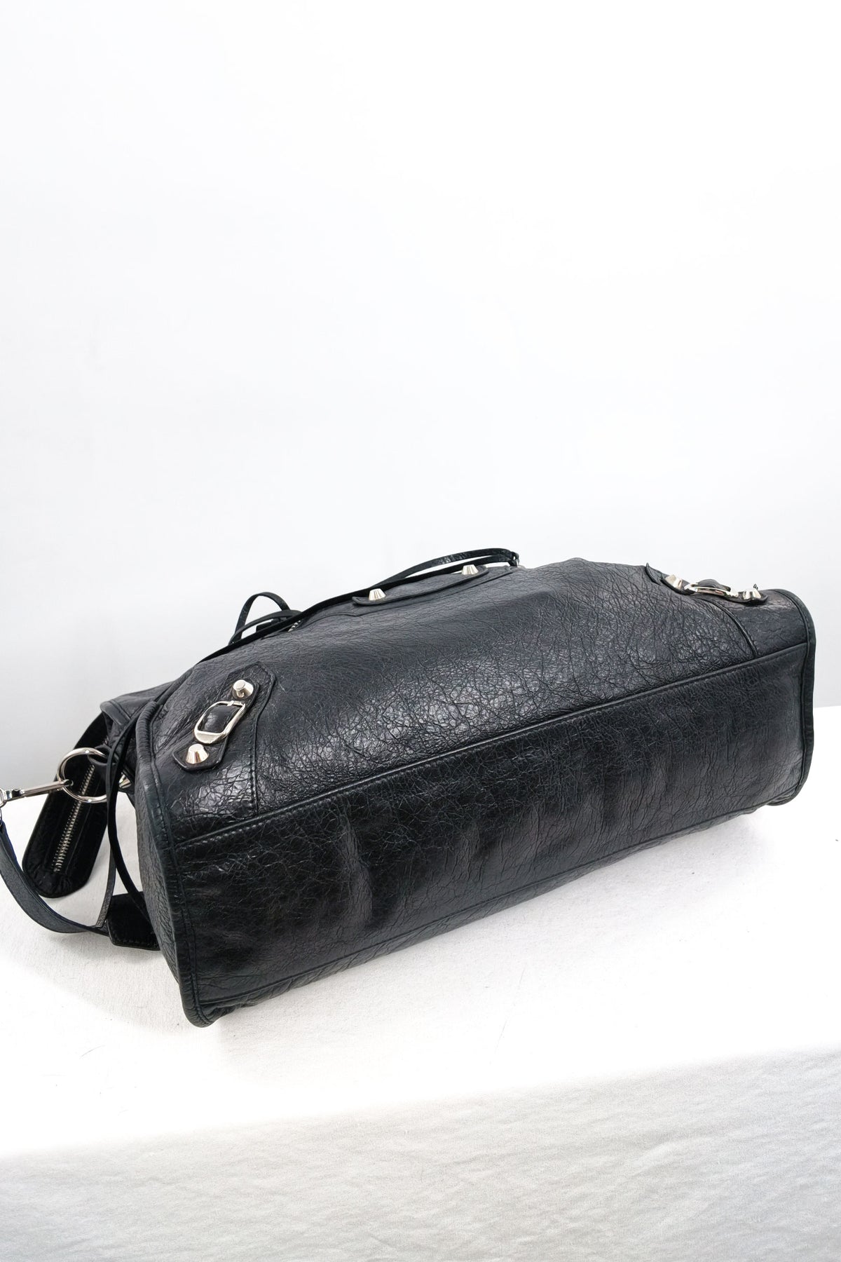 2017 Balenciaga Medium Black City Bag Silver Hardware