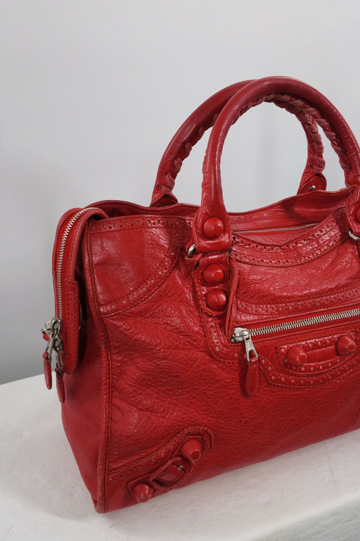 Balenciaga Red City Bag Giant Brogues
